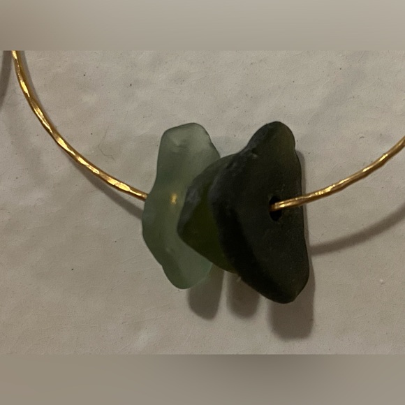 Triple Seaglass Hoop Earrings - Picture 3 of 4